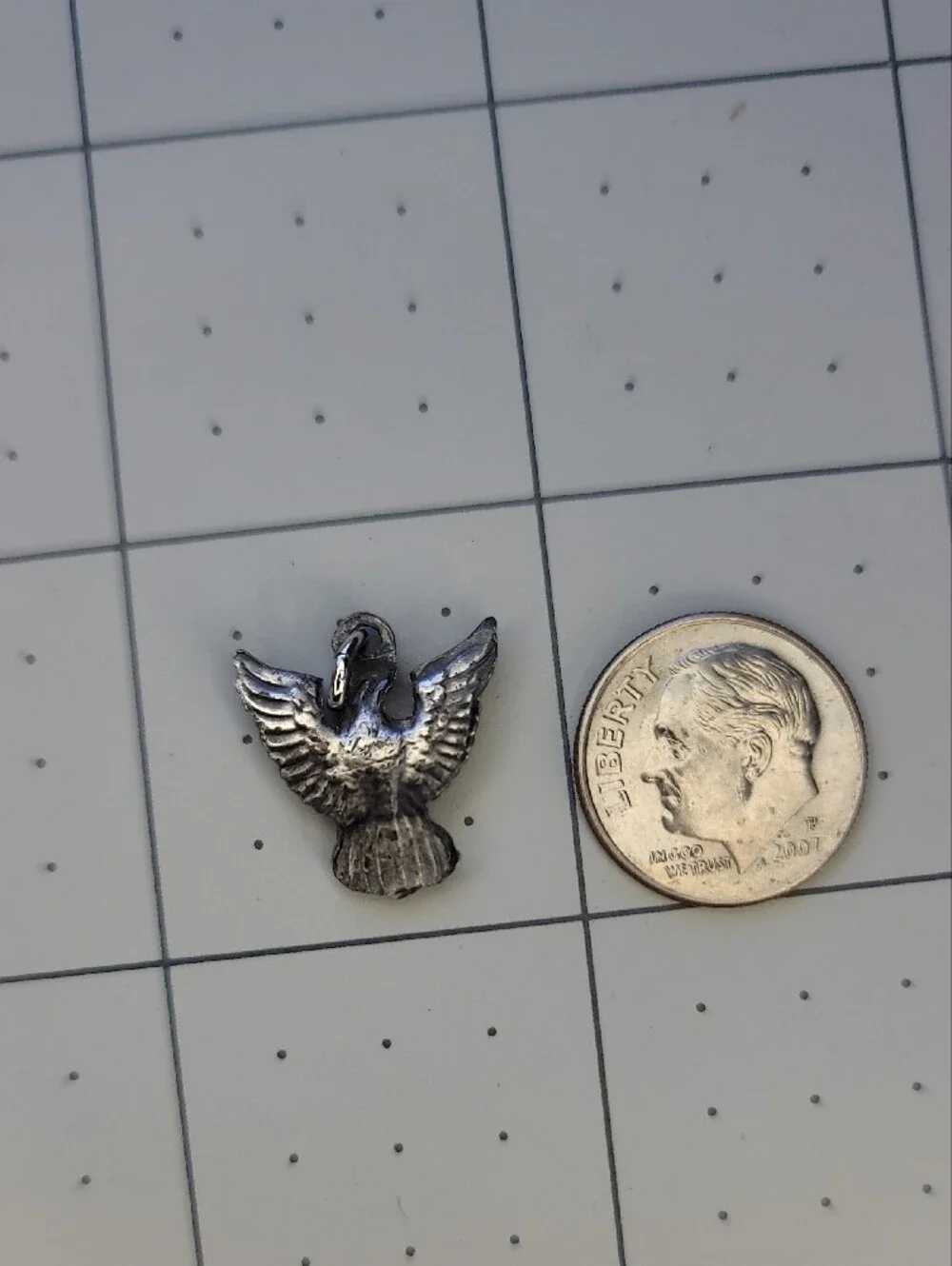 Vintage BSA Eagle Charm Pendant - Silver Tone